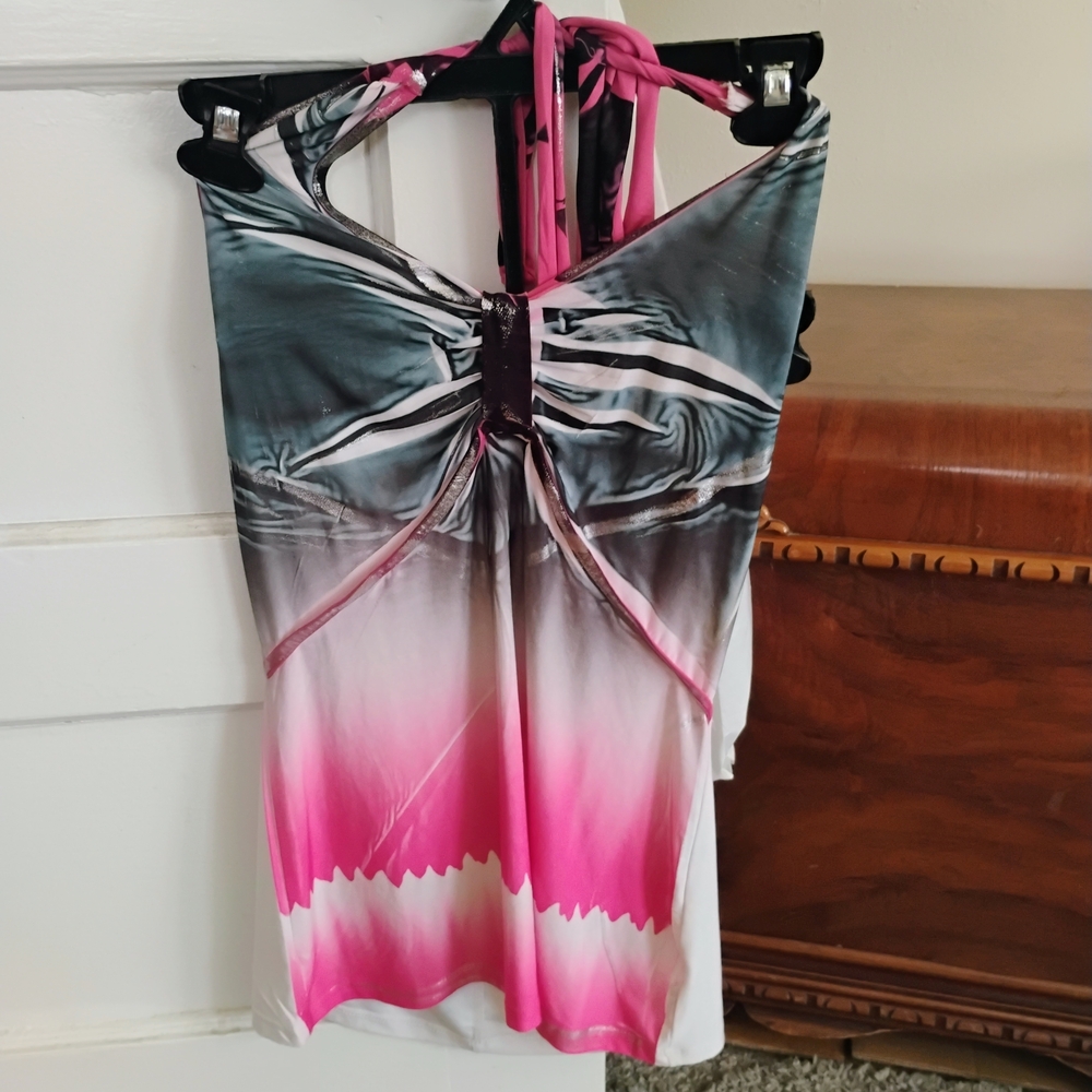 Stylish Pink and Gray Women's Top